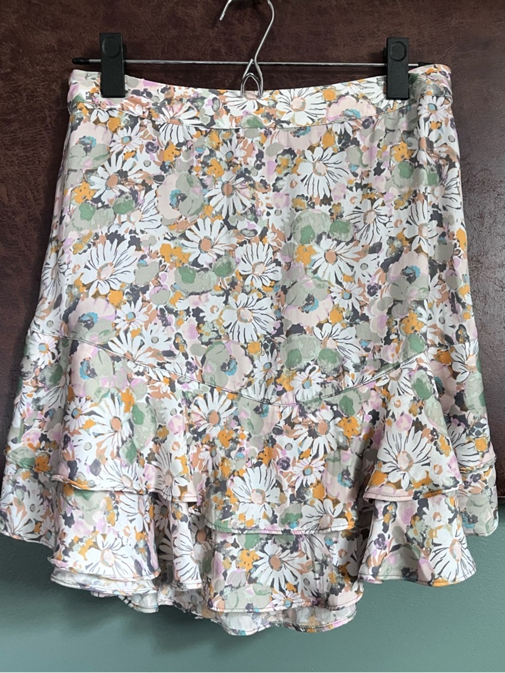 LC Floral Ruffle Mini Skirt